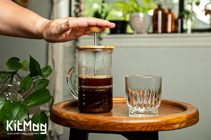 فرنچ پرس چوبی شیشه ای