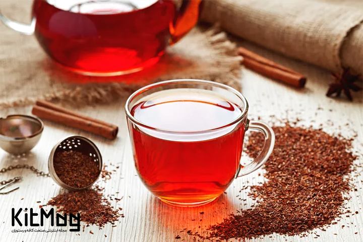 چای رویبوس قرمز با دورچین برگ جای