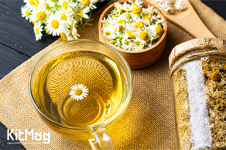 چای سفید با دورچین گل بابونه