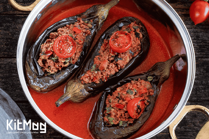 کارنی یاریک بادمجان با مخلط گوجه 