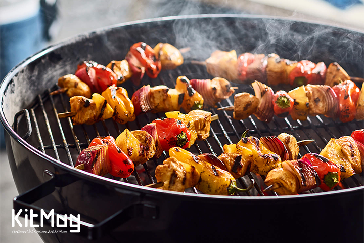 مرغ و سبزیجات گریل