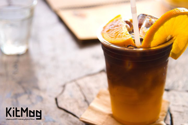 orange iced latte
