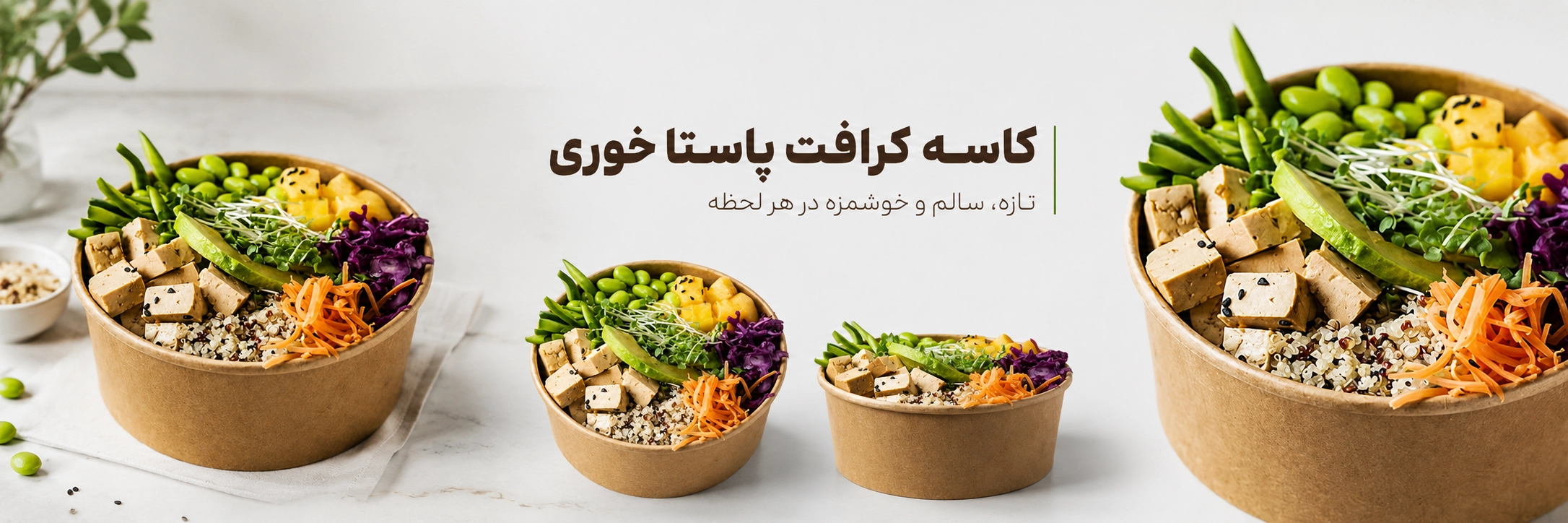 بنر cta یا تبلیغاتی کرافت که مخصوص استفاده در سالاد بار ها و پاستا فروشی ها می باشد