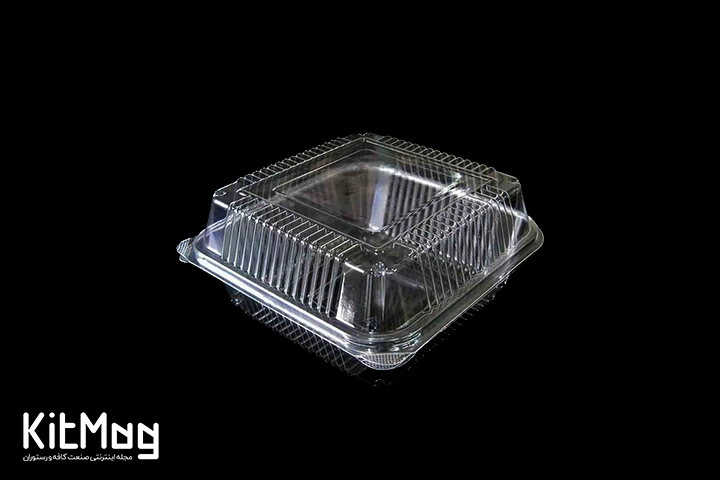 ظرف پلاستیکی شیشه ای یکبار مصرف مخصوص ساندویچ که ترنسپرنت هم نام دارد و بیشتر برای سرو بیرون بر و همبرگر مورد استفاده قرار می گیرد