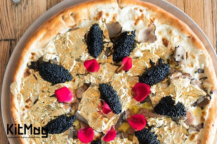 گرانترین پیتزای جهان از نمای نزدیک به همراه خاویار