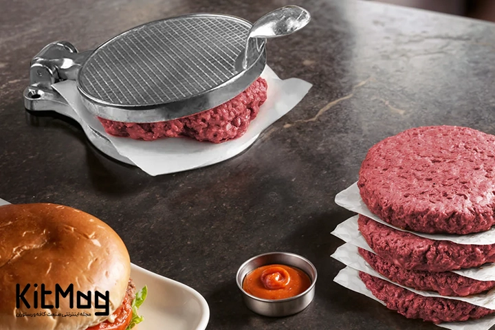 قالب همبرگر زن دستی که در هر بار استفاده میتوان فقط یکبار همبرگر با آن زد