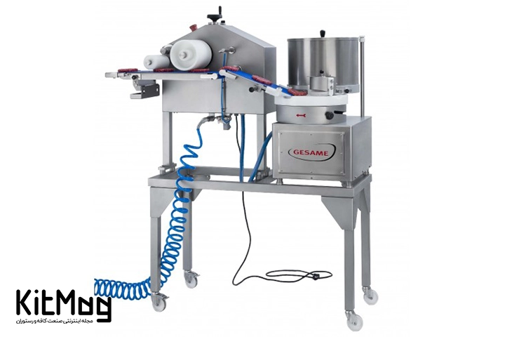 همبرگر زن یا پتی میکر تمام اتوماتیک که در تصویر قابل مشاهده می باشد و به وسیله پمپ بد کار میکند