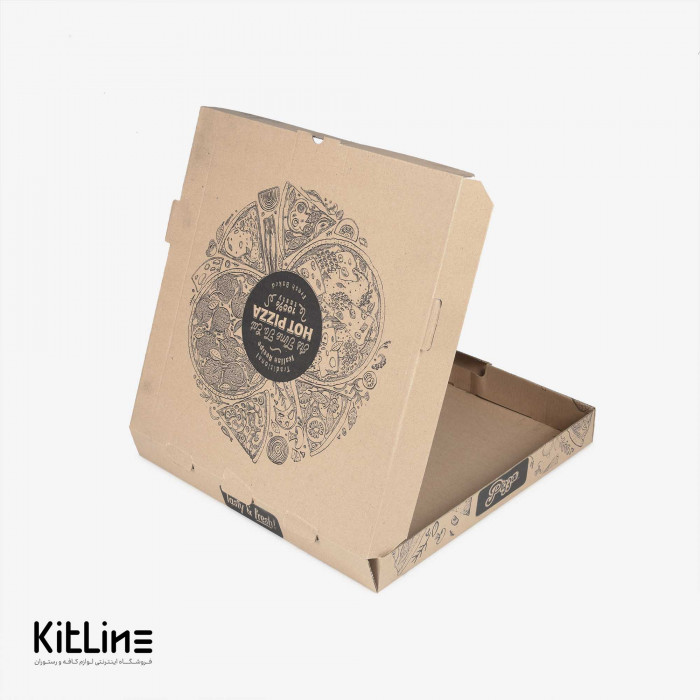 جعبه پیتزا یکبارمصرف کاغذی ۲۷×۲۷ سانتیمتر ایفلوت طرح هات