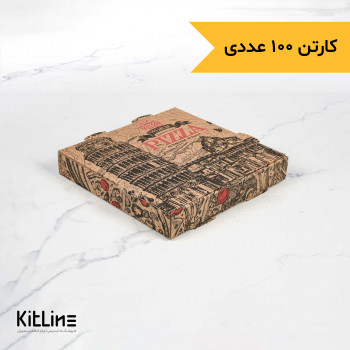 جعبه پیتزا یکبارمصرف کاغذی ۲۴×۲۴ سانتیمتر طرح پیزا 