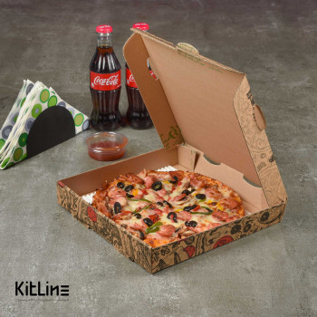 جعبه پیتزا یکبارمصرف کاغذی ۳۰×۳۰ سانتیمتر طرح پیزا 