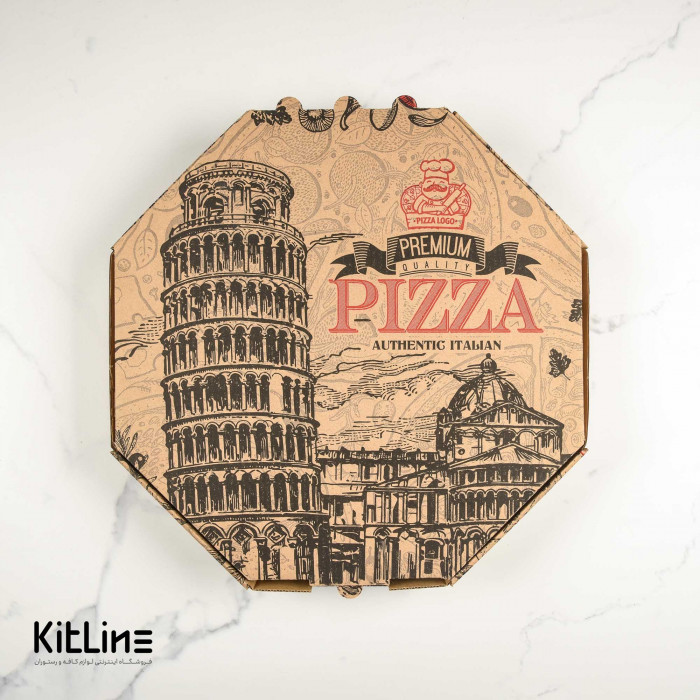 جعبه پیتزا ۳۰ سانتیمتر هشت ضلعی طرح پیزا 