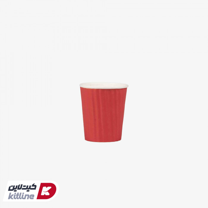 لیوان کاغذی یکبار مصرف ۶۰ml دو جداره قرمز کرکره ای RD-3