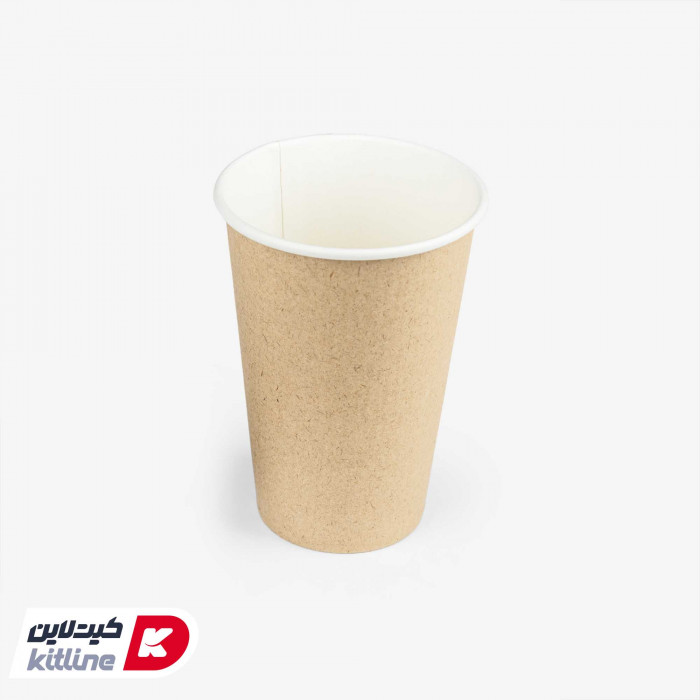 لیوان کاغذی یکبار مصرف ۳۵۰ml کرافت بدون درب-2