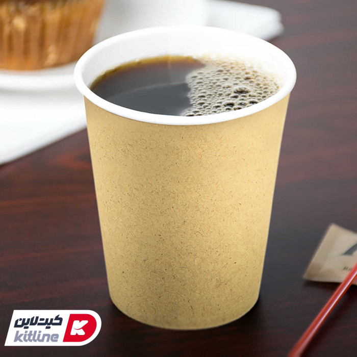 لیوان کاغذی کرافت یکبار مصرف ۲۵۰ میلی لیتری (کارتن ۵۰۰ عددی)