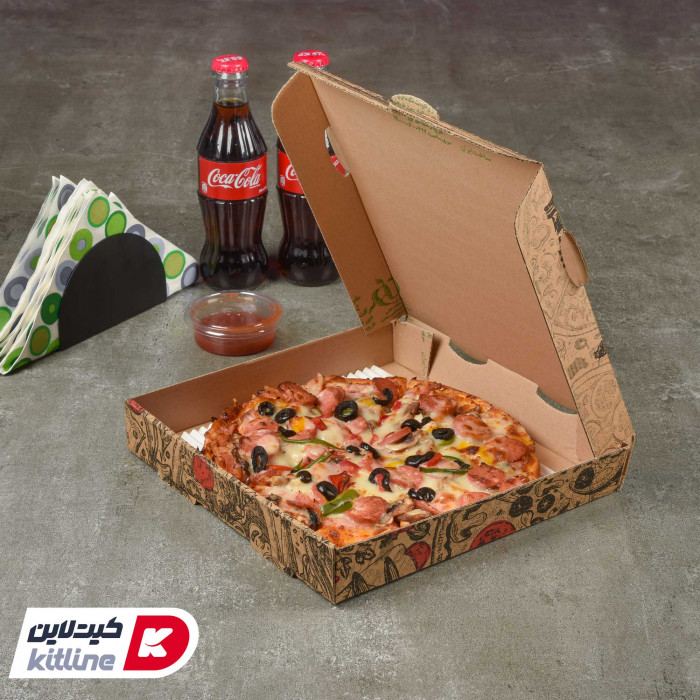 پیتزا مخلوط در جعبه پیتزا متوسط طرح برج پیزا-02