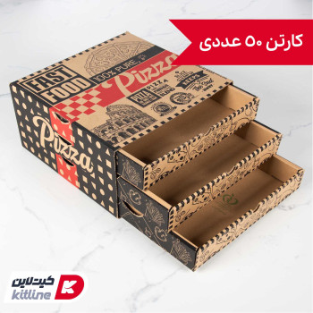   جعبه پیتزا طبقاتی ۲۷×۲۷ سانتیمتر
