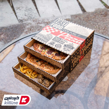 جعبه پیتزا طبقاتی ۲۷×۲۷ سانتیمتر