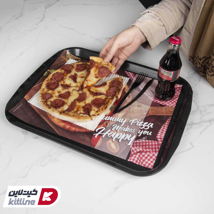 کاغذ کف سینی یکبار مصرف طرح پیتزا ۲۴×۳۴ سانتیمتری (کارتن ۵ کیلوگرمی)