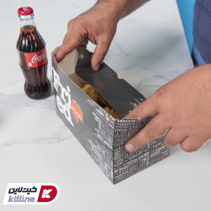بسته بندی جعبه سوخاری یکبارمصرف کاغذی ۳ تکه ایندربرد چاپدار