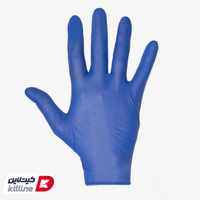 دستکش یکبار مصرف نیتریل آبی Large-3