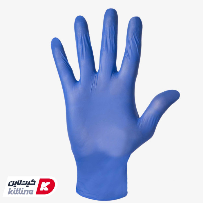 دستکش یکبار مصرف نیتریل آبی Large-4