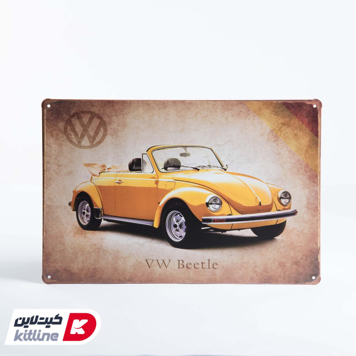 تابلو دیواری ۲۰×۳۰ سانتیمتری استیل طرح فولکس VW Beetle
