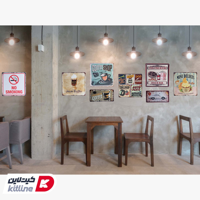 تابلو دیواری ۳۰×۳۰ سانتیمتری استیل طرح Coffee shop best in town
