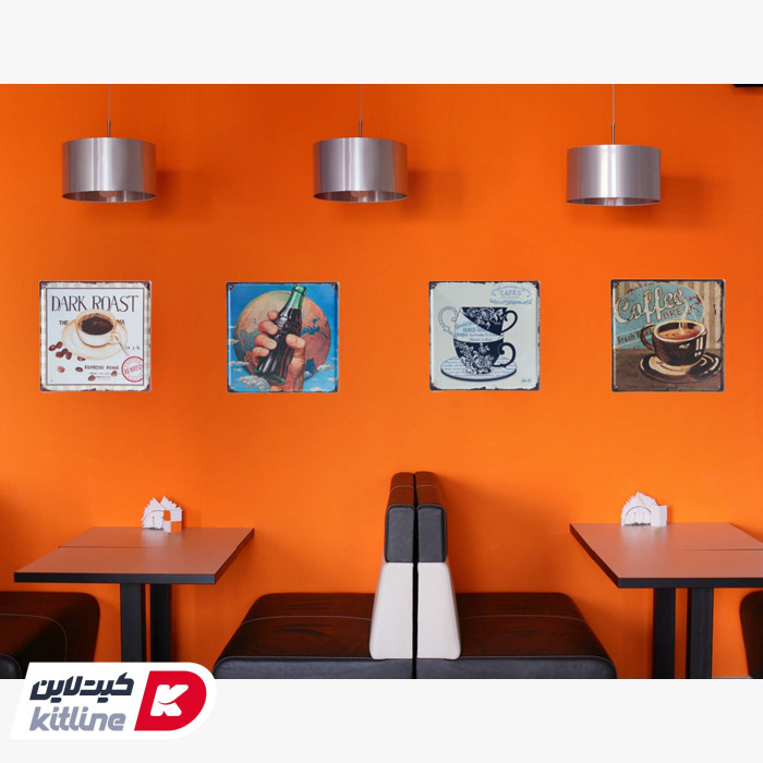 تابلو دیواری ۳۰×۳۰ سانتیمتری استیل طرح کاپ Cafes rue Traversiere