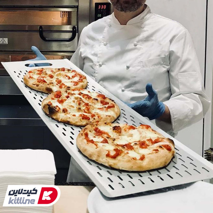 پارو پیتزا دستی پانچ آلومینیومی ۴۰×۹۰ سانتیمتری کیچن تک