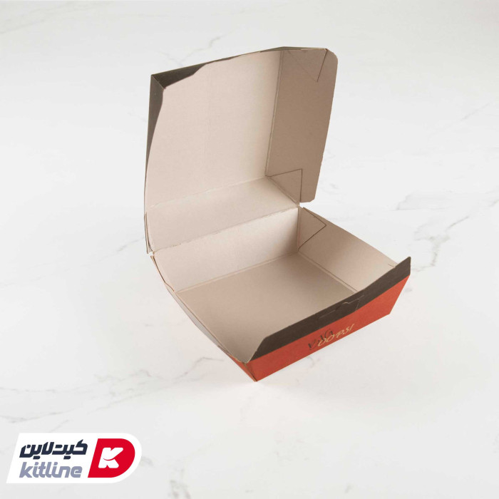 جعبه برگر یکبار مصرف کاغذی ۱۲×۱۲ سانتیمتری (کارتن ۲۸۰ عددی)