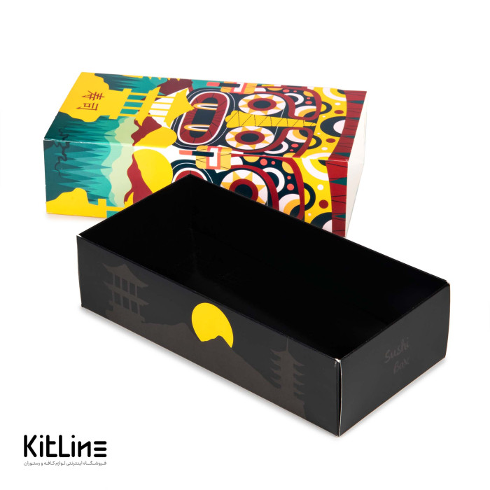 جعبه سوشی کشویی ۱۱×۲۱ سانتیمتری دو رول (کارتن ۲۵۰ عددی)