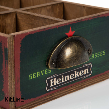 باکس چوبی نوشابه طرح Heineken