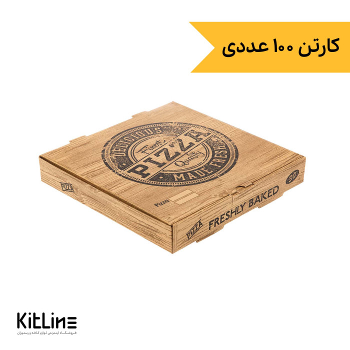 جعبه پیتزا ایفلوت ۳۰ سانتیمتری طرح چوب (کارتن ۱۰۰ عددی)