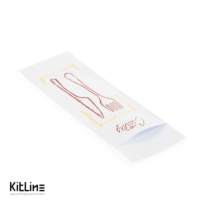 پاکت یکبار مصرف کاغذی قاشق و چنگال ۹.۵×۲۸ سانتیمتری قرمز (کارتن ۲۵۰ عددی)