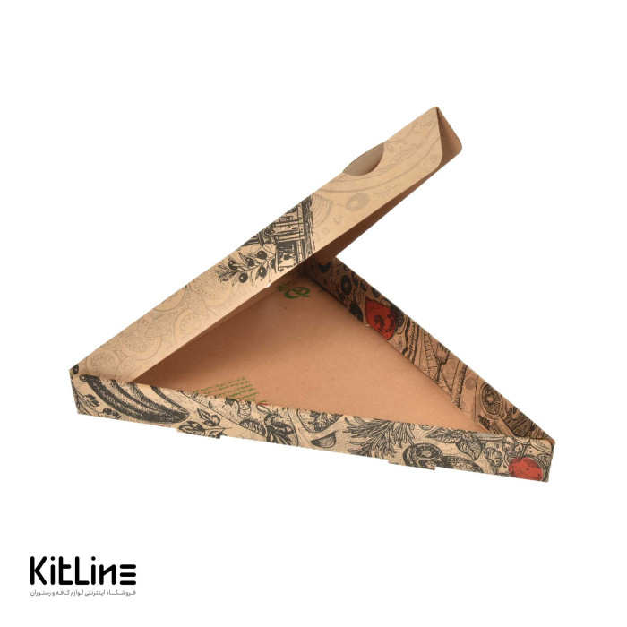 جعبه پیتزا مثلثی کاغذی ۳۲×۳۸ سانتیمتری طرح پیزا (کارتن ۱۰۰ عددی)