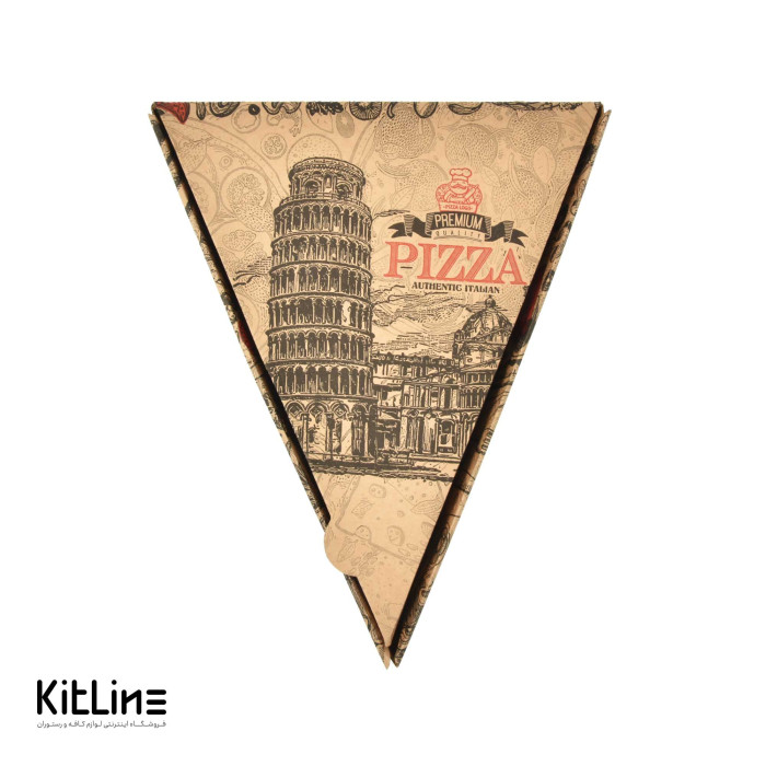 جعبه پیتزا مثلثی کاغذی ۳۲×۳۸ سانتیمتری طرح پیزا (کارتن ۱۰۰ عددی)