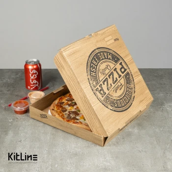 جعبه پیتزا ایفلوت ۳۰ سانتیمتری طرح چوب (کارتن ۱۰۰ عددی)