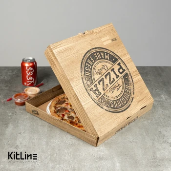 جعبه پیتزا کاغذی ایفلوت ۳۲ سانتیمتری طرح چوب (کارتن ۱۰۰ عددی)