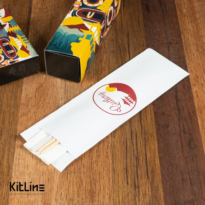 پاکت یکبار مصرف کاغذی قاشق و چنگال ۹.۵×۲۸ سانتیمتری طرح اژدها (کارتن ۲۵۰ عددی)