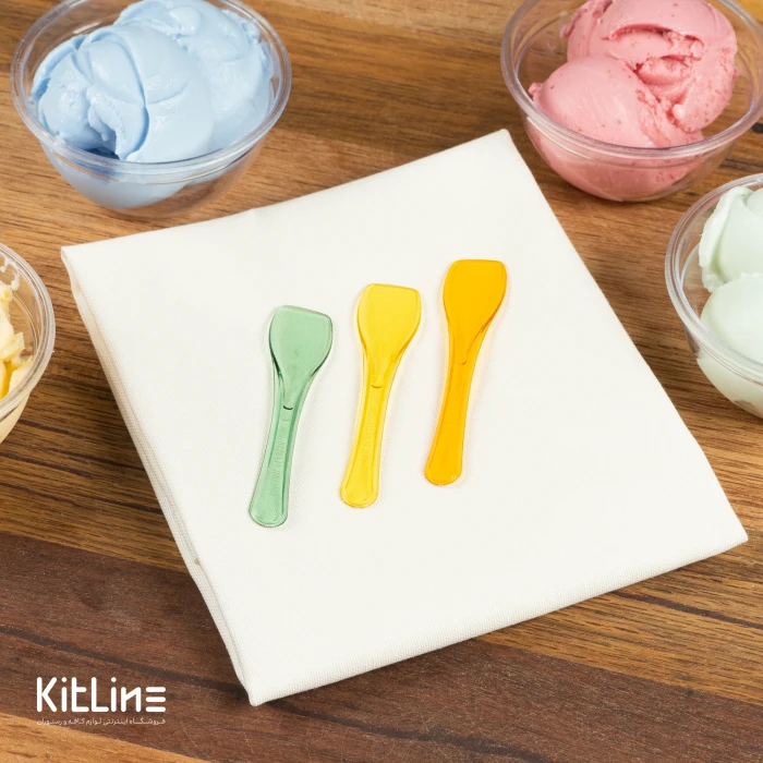 قاشق بستنی یکبار مصرف ۹ سانتیمتری زرد مدل رویا (کارتن ۱ کیلوگرمی)