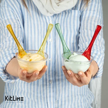 قاشق بستنی یکبار مصرف ۱۲.۵ سانتیمتری سبز لوکس (کارتن ۱ کیلوگرمی)