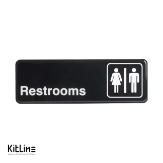 تابلو افقی "سرویس بهداشتی (Restrooms)" پلکسی