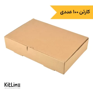 جعبه غذا یکبار مصرف کاغذی کرافت ۲۳×۳۵ سانتیمتری