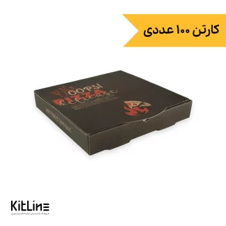 جعبه پیتزا کاغذی ۳۲ سانتیمتری مشکی (کارتن ۱۰۰ عددی)