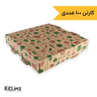 جعبه پیتزا کرافت ضخیم ۲۴ سانتیمتری (کارتن ۱۰۰ عددی)