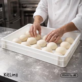 خمیر پیتزا داخل پالت خمیر یا باکس خمیر سفید کیچن تک