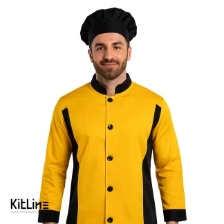 روپوش ترگال کجراه سرآشپز آستین بلند زرد آرین جامه