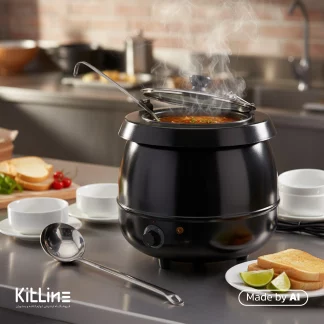 از سوپ وارمر ۱۰ لیتریدر رستوران برای گرم نگه داشتن سوپ استفاده شده است.