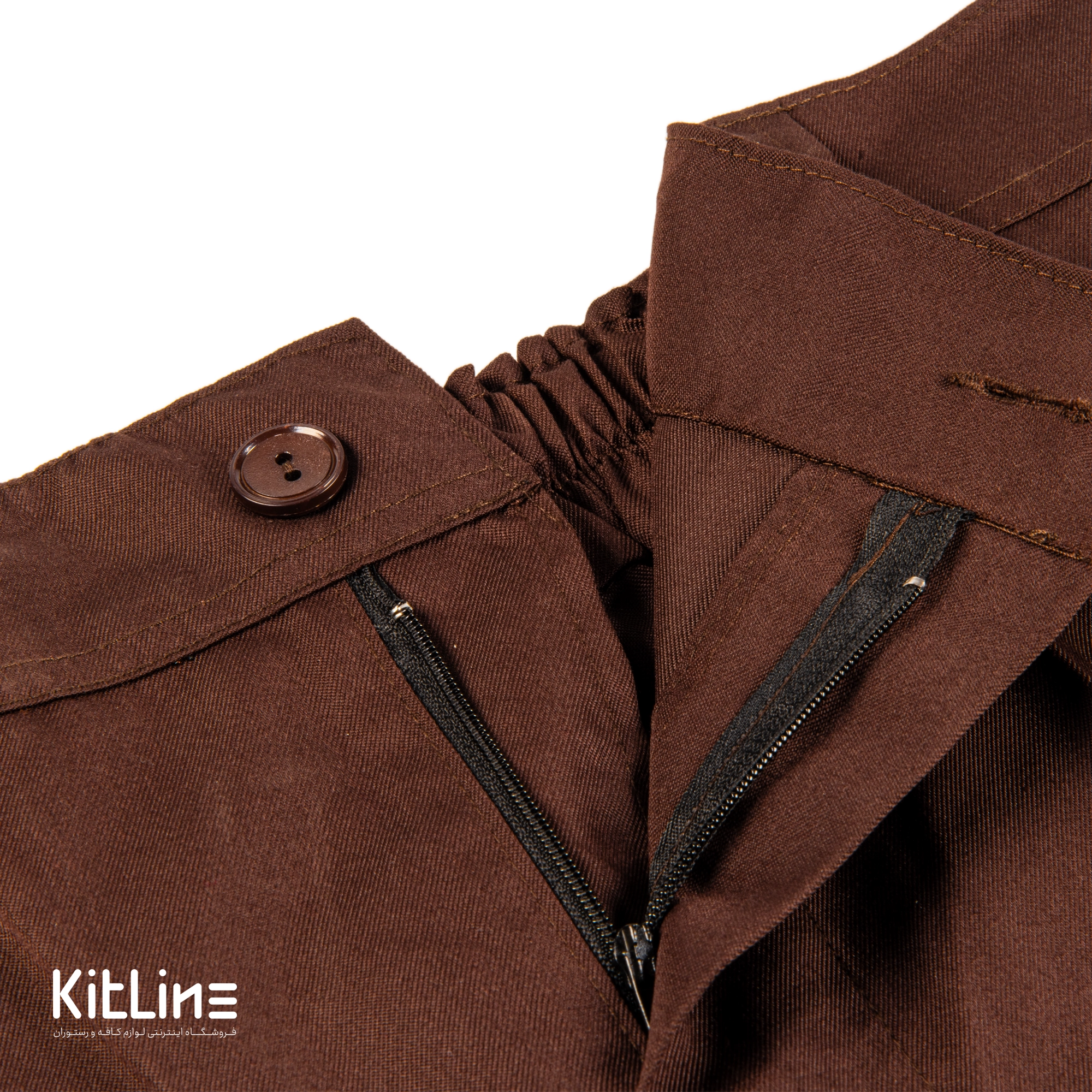 شلوار نخ کجراه کمر کش قهوه ای پوشاکو - تصویر 10