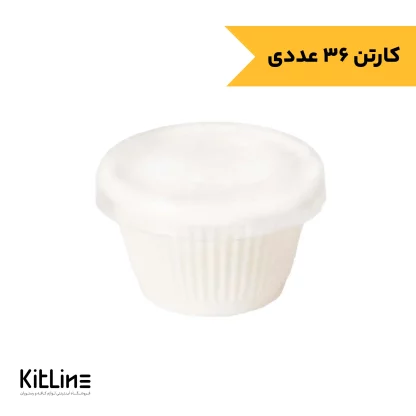 ظرف سس پلی کربنات سفید همراه در ۶۰ میلی‌لیتری کیچن تک (کارتن ۳۶ عددی)